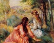 皮埃尔奥古斯特雷诺阿 - Picking Flower, In the Field